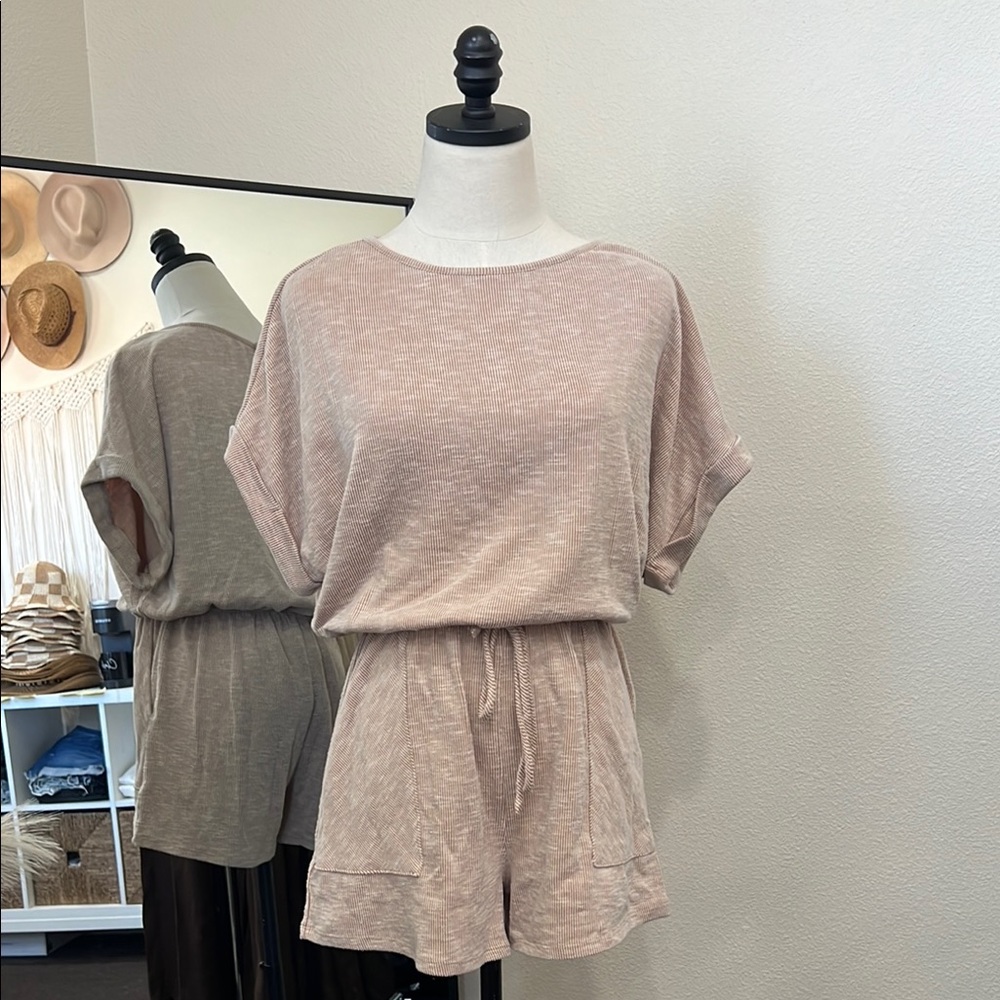 Casual Beige Romper